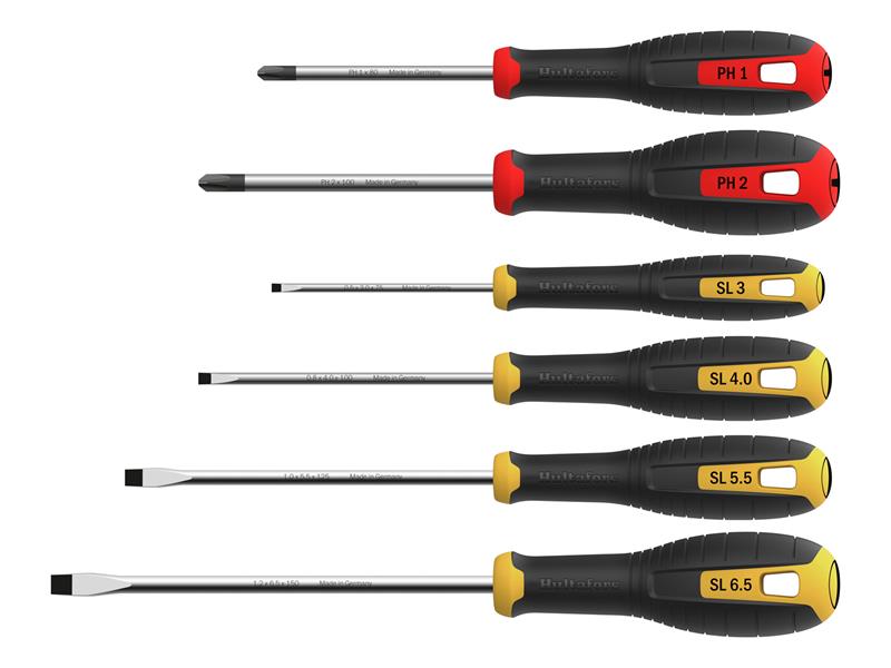Hultafors Phillips & Slotted Screwdriver Set, 6 Piece HUL444405