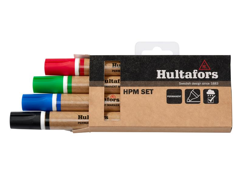 Hultafors HPM Permanent Marker Set 4 Piece Blue Red Green And Black HUL650330