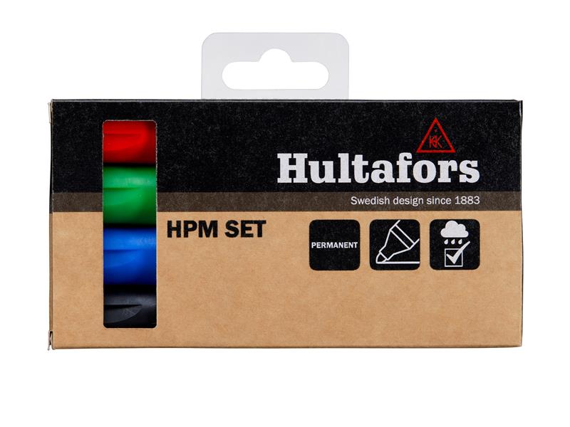 Hultafors HPM Permanent Marker Set 4 Piece Blue Red Green And Black HUL650330