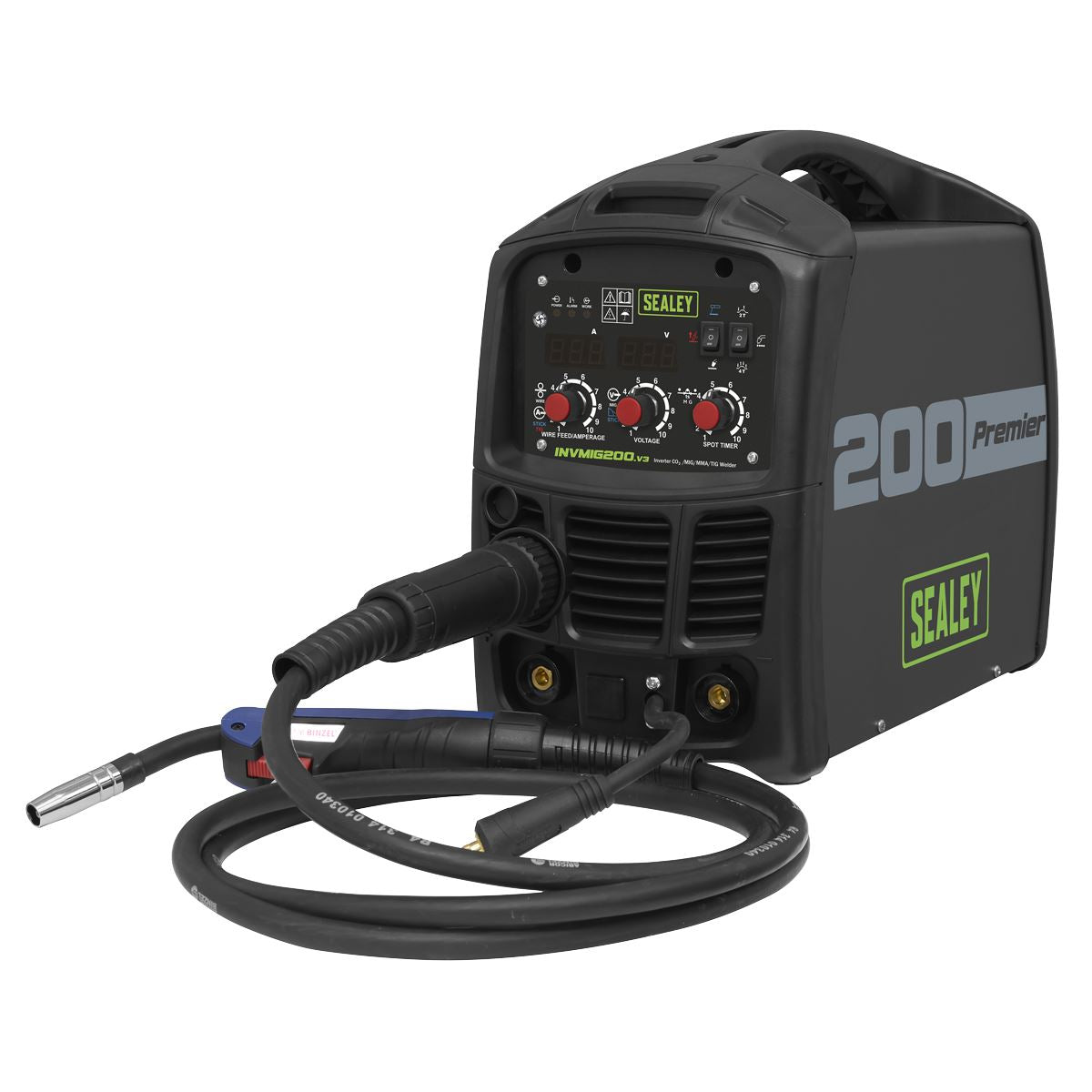 Sealey Inverter Welder MIG, TIG & MMA 200A INVMIG200