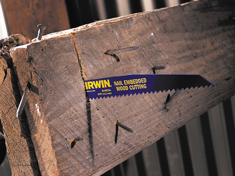 IRWIN 656R 150mm Sabre Saw Blade Nail Embedded Wood Cut Pack of 5 IRW10504155