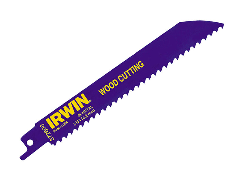 IRWIN® 606R 150mm Sabre Saw Blade Fast Cutting Wood Pack of 5 IRW10504150