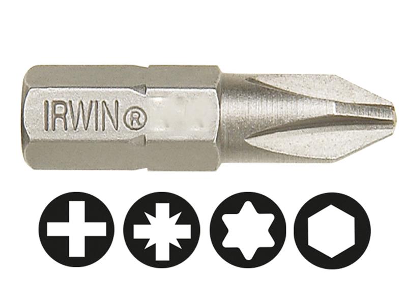 IRWIN® Screwdriver Bits Phillips PH1 25mm (Pack 2) IRW10504387