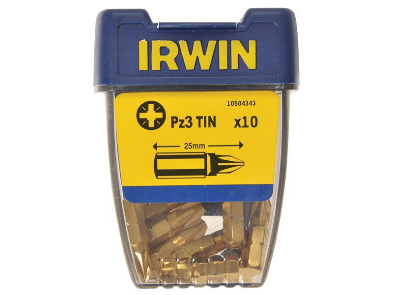 IRWIN® Screwdriver Bits Pozidriv PZ3 25mm Titanium (Pack 10) IRW10504343