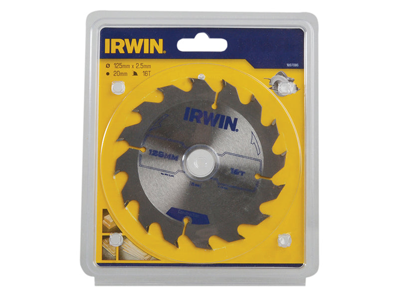IRWIN® Construction Circular Saw Blade 125 x 20mm x 16T ATB IRW1897086