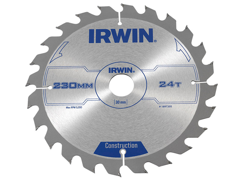 IRWIN® Construction Circular Saw Blade 230 x 30mm x 24T ATB IRW1897205