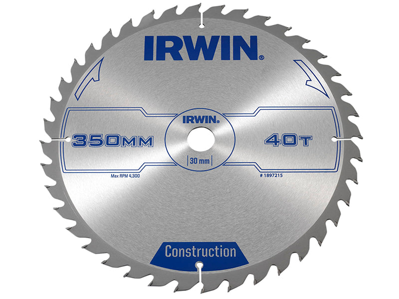 IRWIN General Purpose Table & Mitre Saw Blade 350 x 30mm x 40T ATB IRW1897215