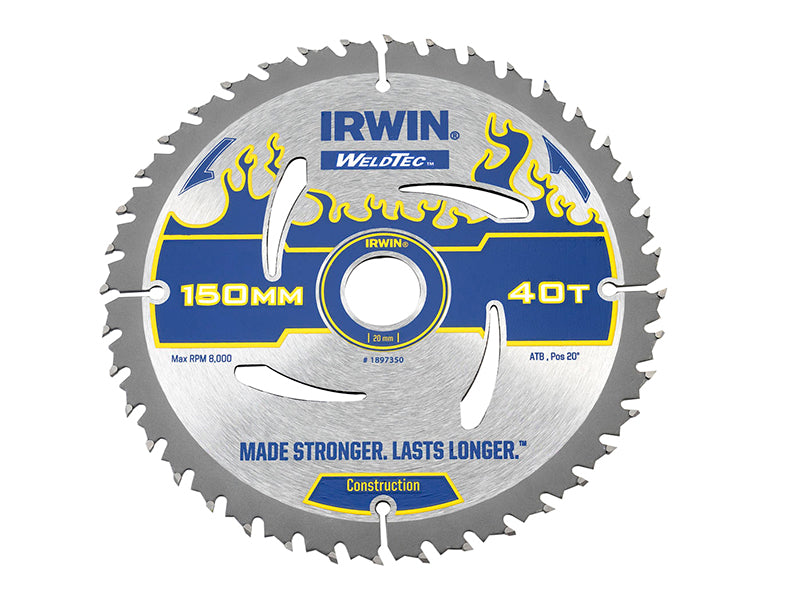 IRWIN® Weldtec Circular Saw Blade 150 x 20mm x 40T ATB IRW1897350