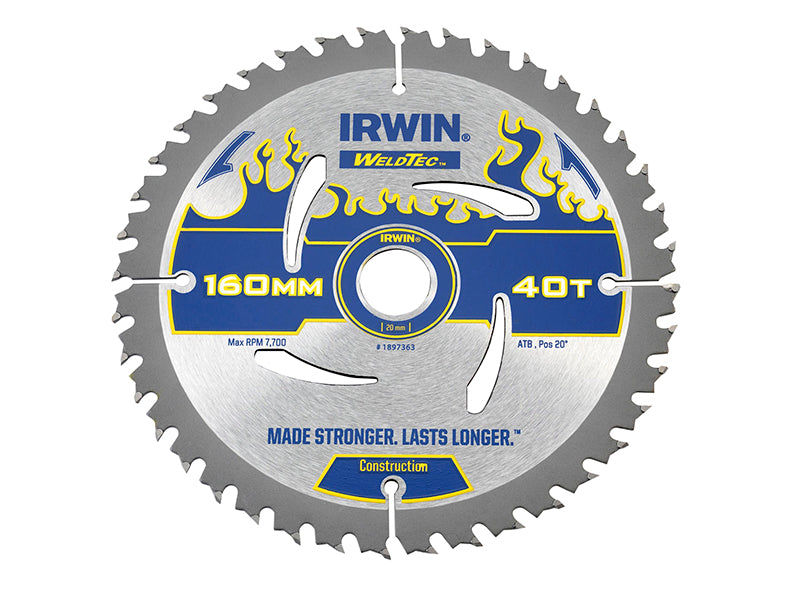 IRWIN® Weldtec Circular Saw Blade 160 x 20mm x 40T ATB IRW1897363
