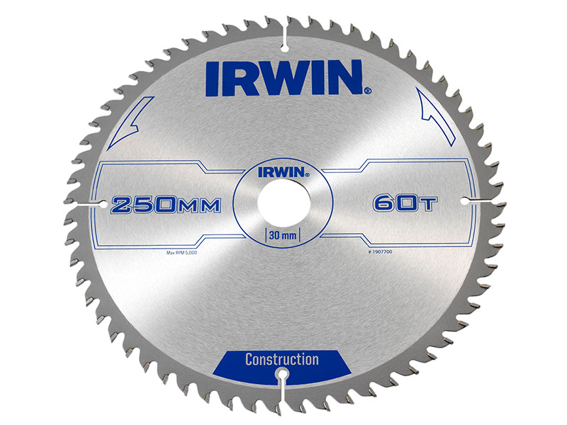 IRWIN General Purpose Table & Mitre Saw Blade 250 x 30mm x 60T ATB IRW1907700