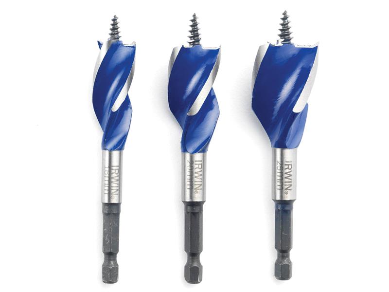 IRWIN® Blue Groove 6X Stubby Wood Bit Set, 3 Piece 16-25mm IRW1922006