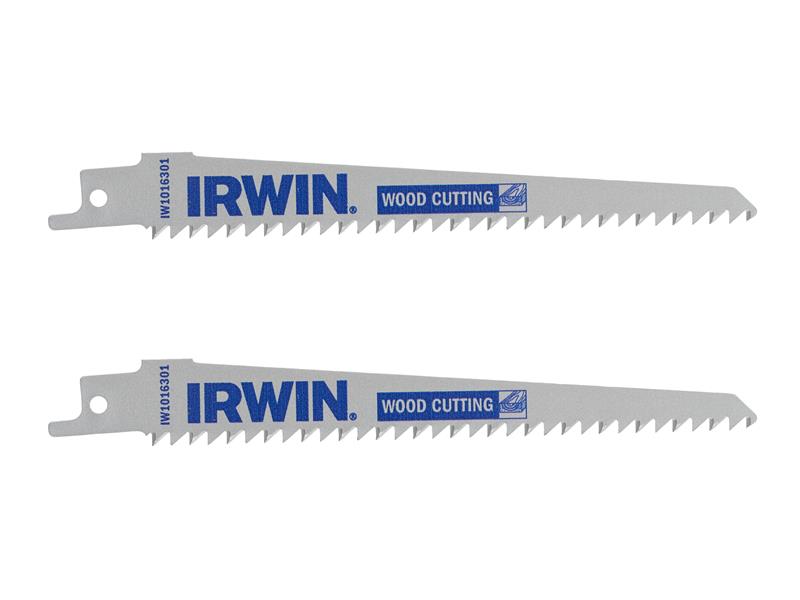 IRWIN Sabre Saw Blade For Wood PVC Cutting 152mm Pack of 2 IRWIW1016301
