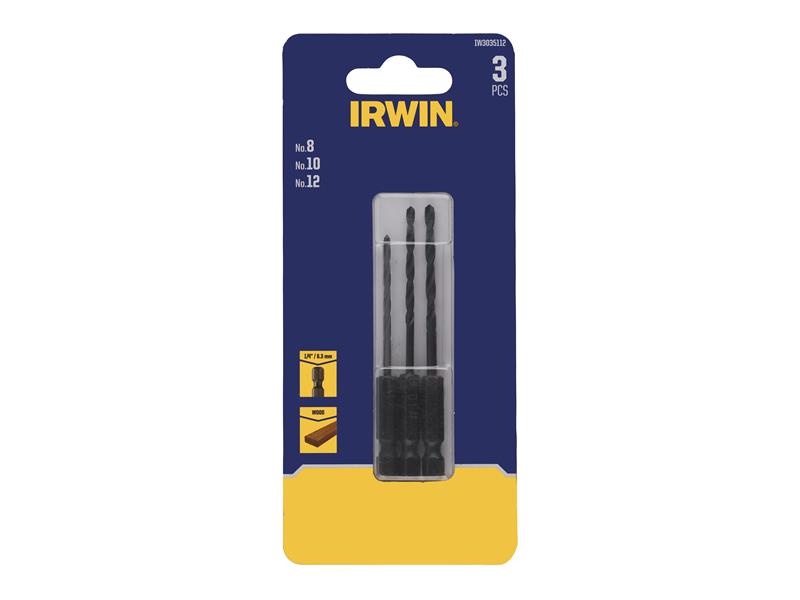 IRWIN Pilot Countersink Bit Set 3 Piece Countersinking Into Wood IRWIW3035112