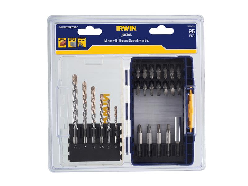 IRWIN Masonry Screwdriving Bit Set 25 Piece Compact Carry Case IRWIW6062520