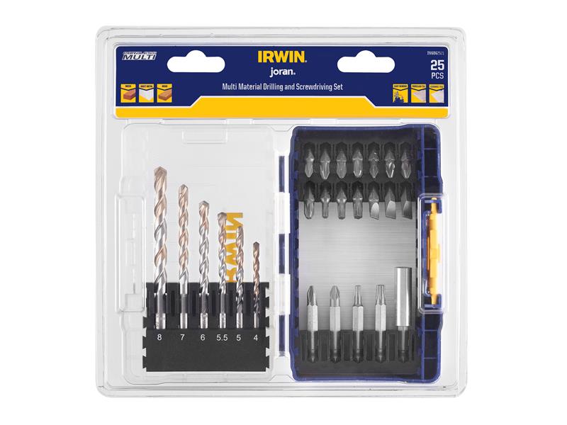 IRWIN Multi Material Screwdriver & Drill Bit Set 25 Piece IRWIW6062521