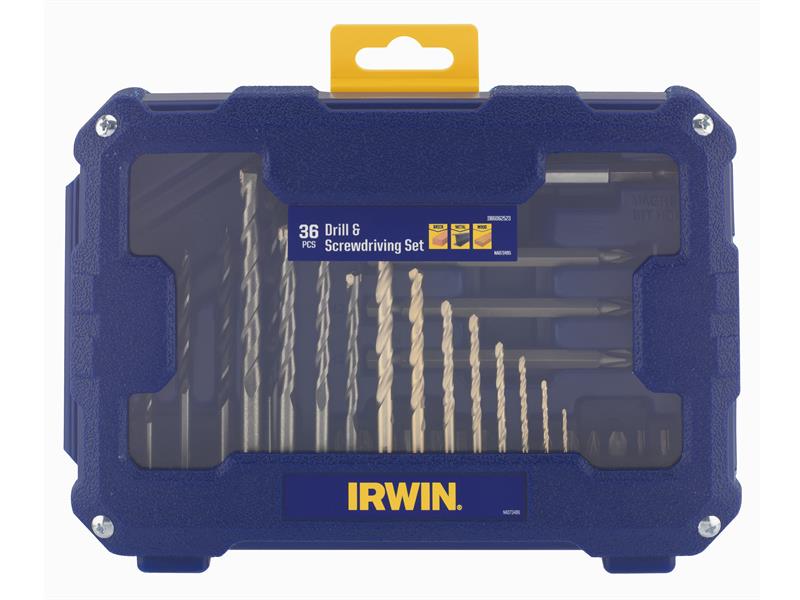 IRWIN Drill And Screwdriver Bit Set 36 Piece In Compact Carry Case IRWIW6062523