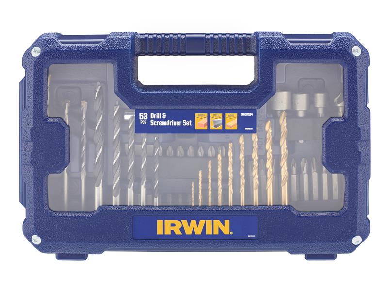 IRWIN Drill And Screwdriver Bit Set 53 Piece In Compact Carry Case IRWIW6062524