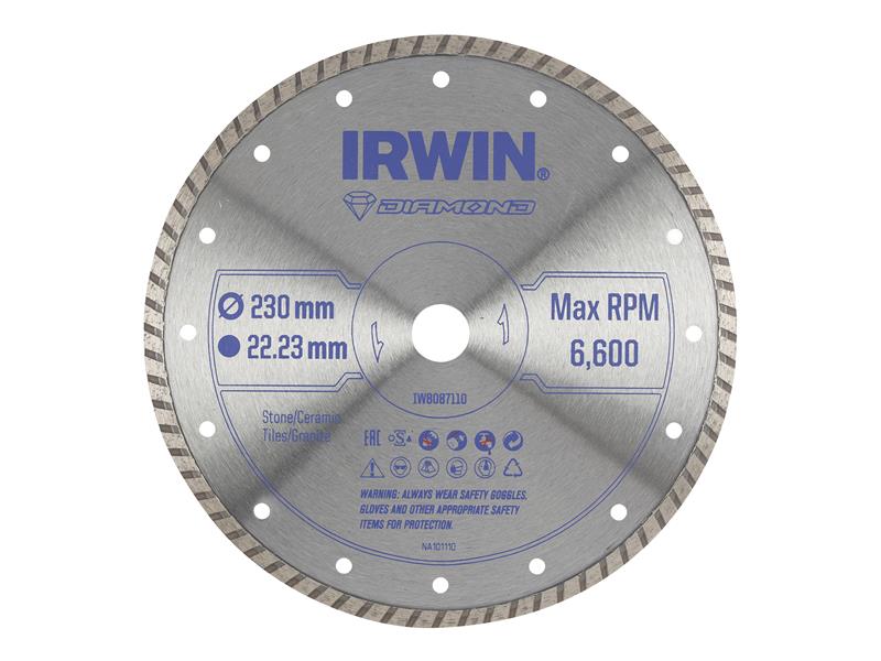 IRWIN Angle Grinder Diamond Blade 230 x 22.23mm Stone Ceramics etc IRWIW8087110
