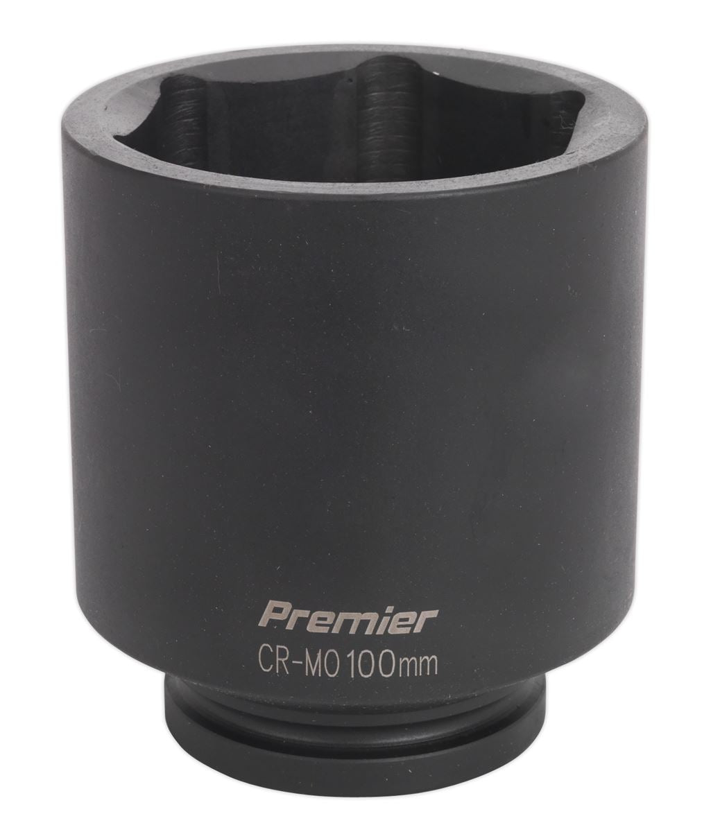 Sealey 100mm Deep Impact Socket 1"Sq Drive Single Hex WallDrive IS1100D