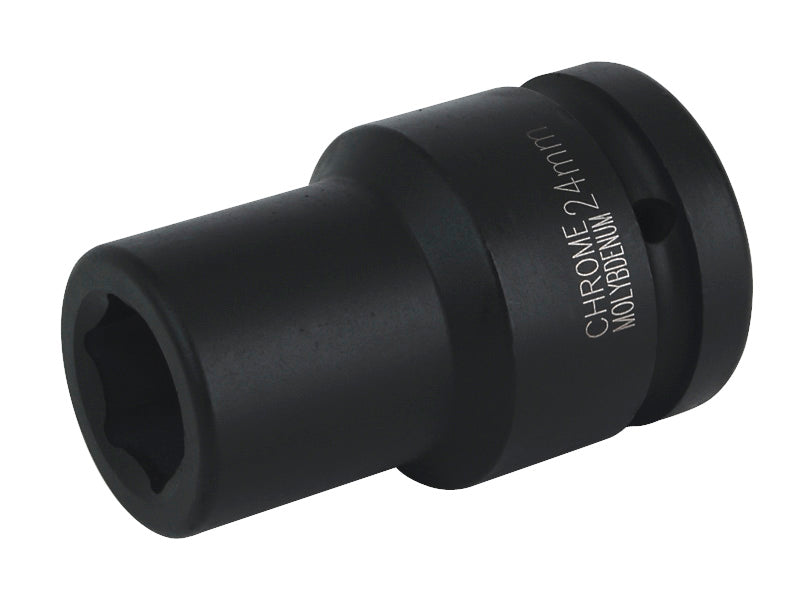 Sealey 24mm Deep Impact Socket 1"Sq Drive Single Hex WallDrive Black IS124D