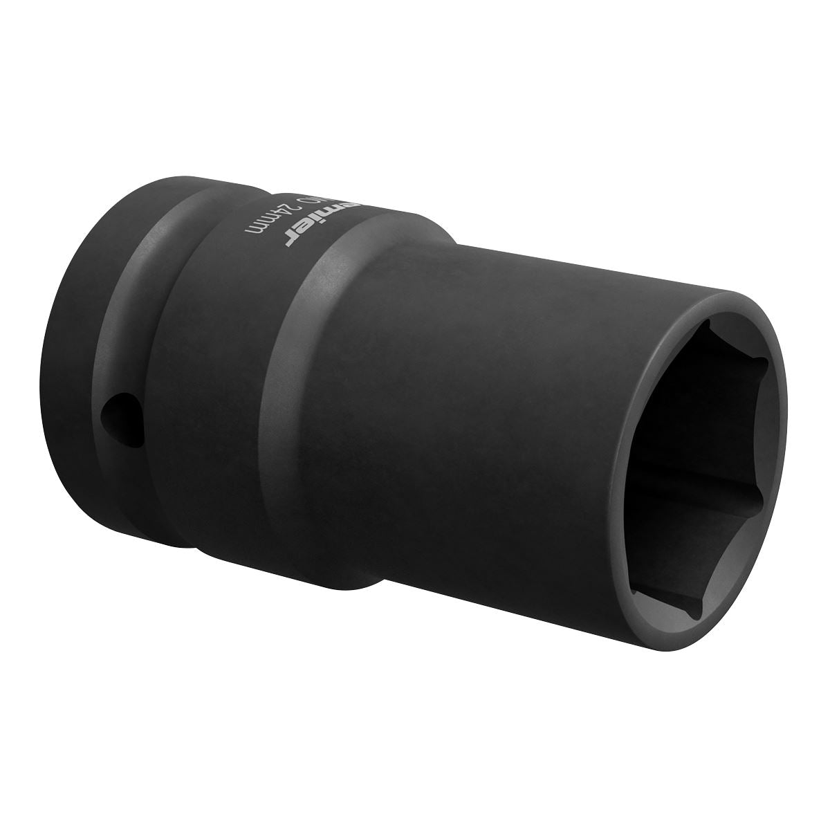 Sealey 24mm Deep Impact Socket 1"Sq Drive Single Hex WallDrive Black IS124D