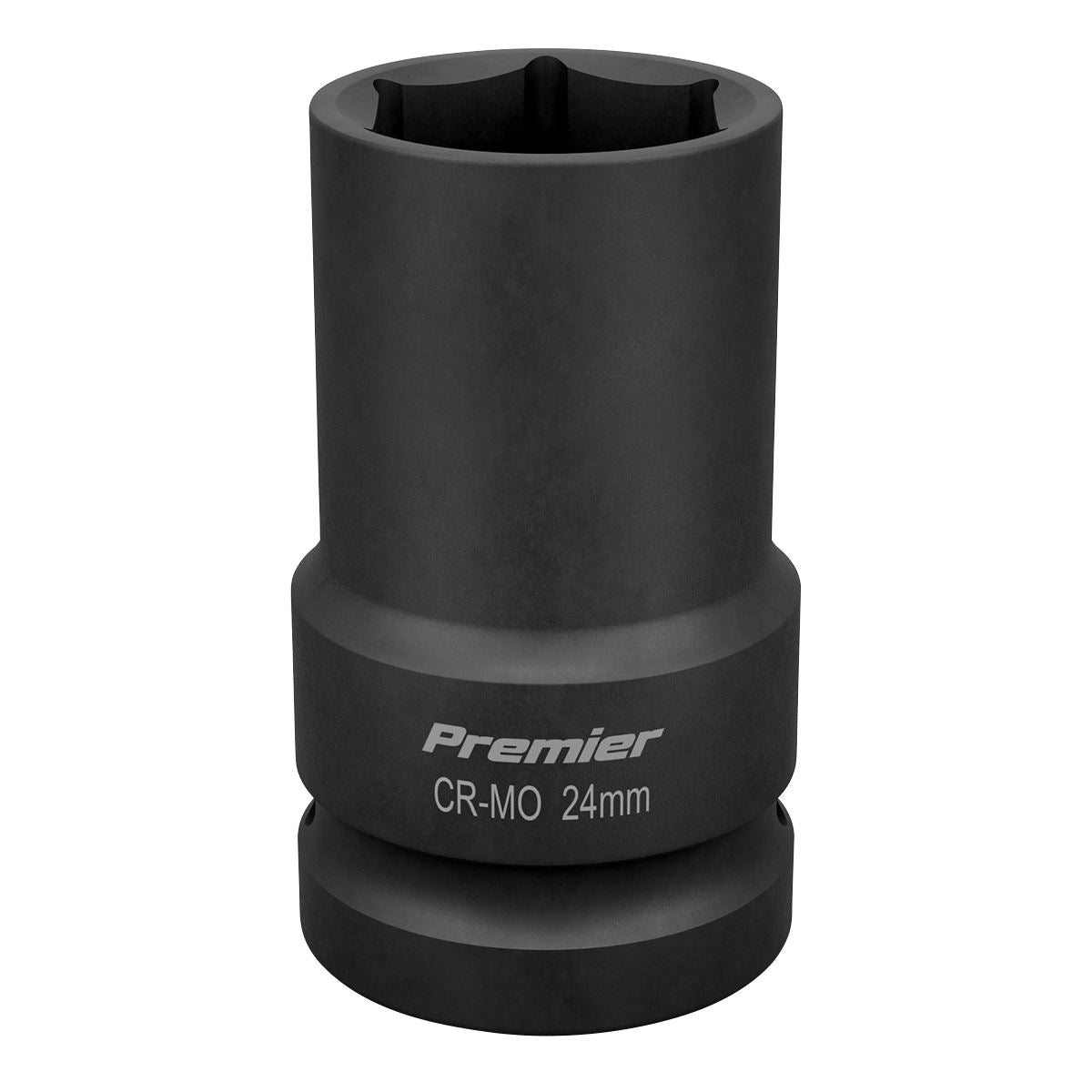 Sealey 24mm Deep Impact Socket 1"Sq Drive Single Hex WallDrive Black IS124D