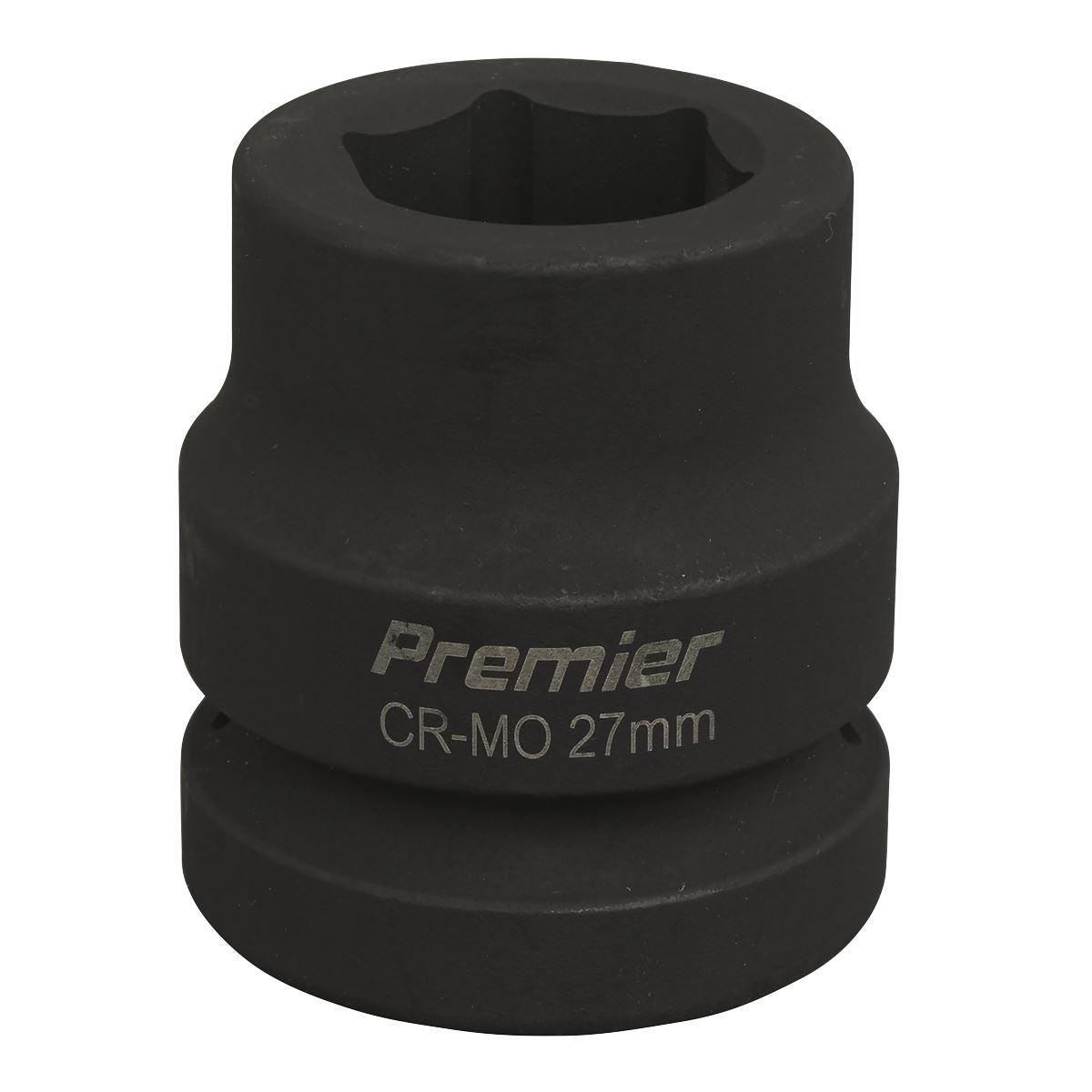 Sealey 27mm Impact Socket Standard Lenth 1"Sq Drive Single Hex Black IS127