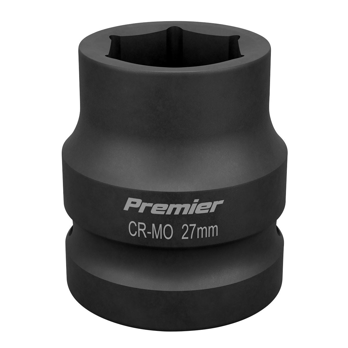 Sealey 27mm Impact Socket Standard Lenth 1"Sq Drive Single Hex Black IS127
