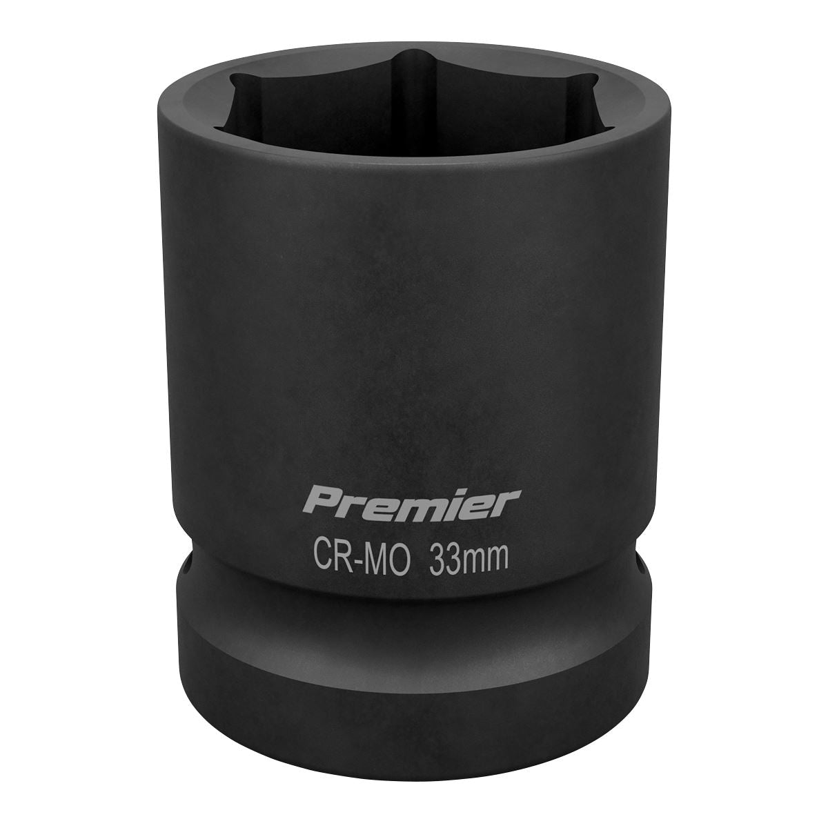 Sealey 33mm Impact Socket Standard Lenth 1"Sq Drive Single Hex Black IS133
