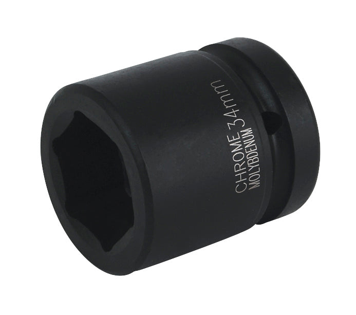 Sealey 34mm Impact Socket Standard Lenth 1"Sq Drive Single Hex Black IS134