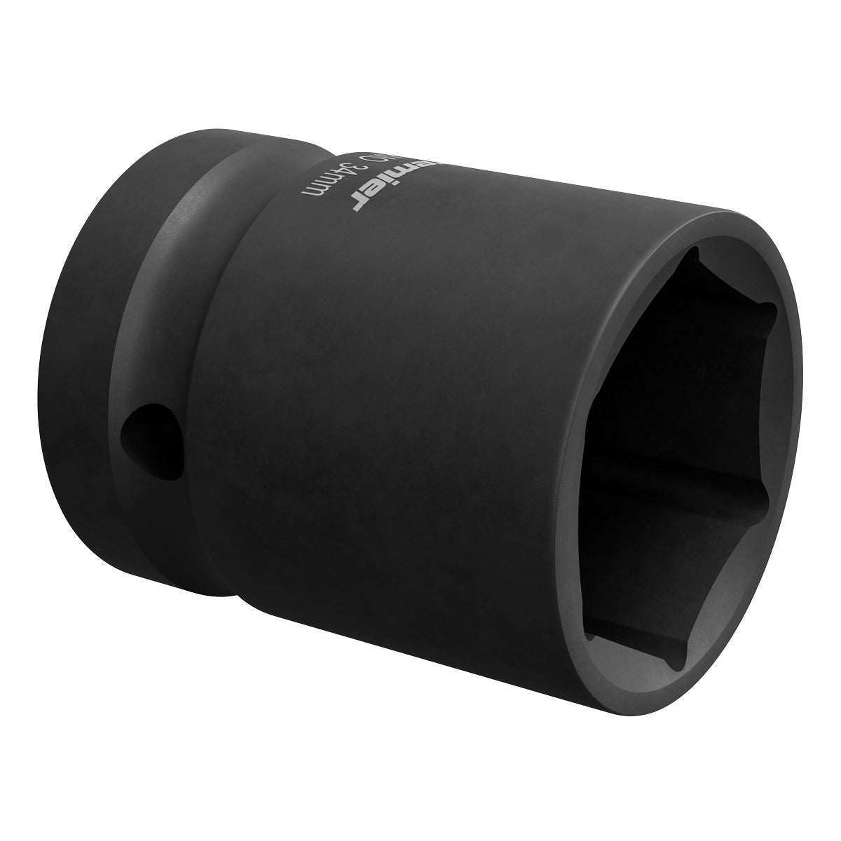 Sealey 34mm Impact Socket Standard Lenth 1"Sq Drive Single Hex Black IS134