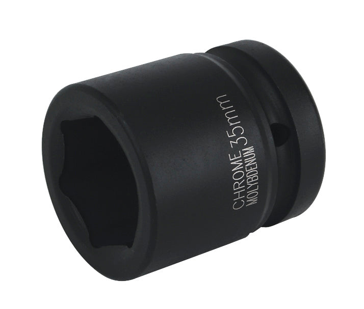 Sealey 35mm Impact Socket Standard Lenth 1"Sq Drive Single Hex Black IS135