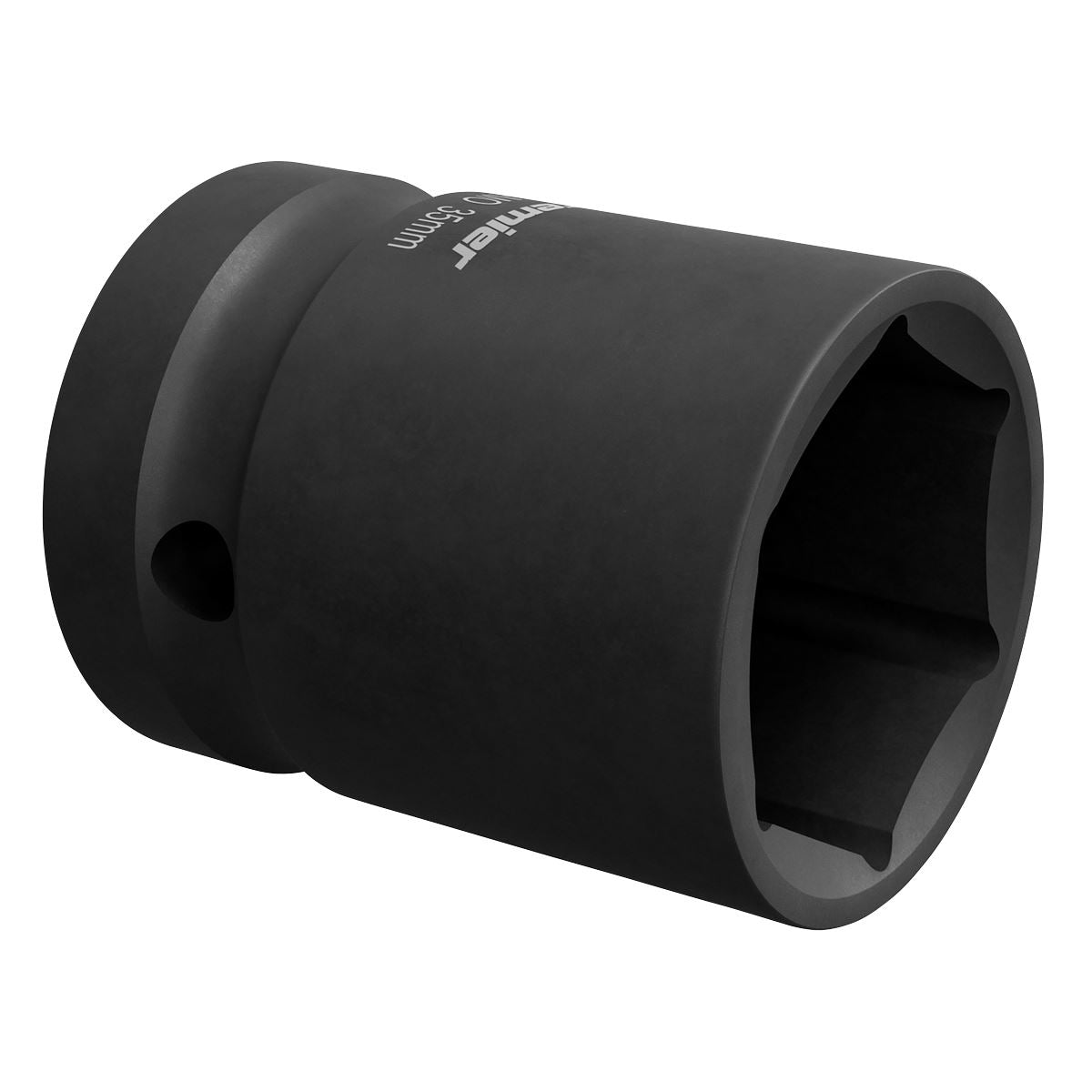 Sealey 35mm Impact Socket Standard Lenth 1"Sq Drive Single Hex Black IS135