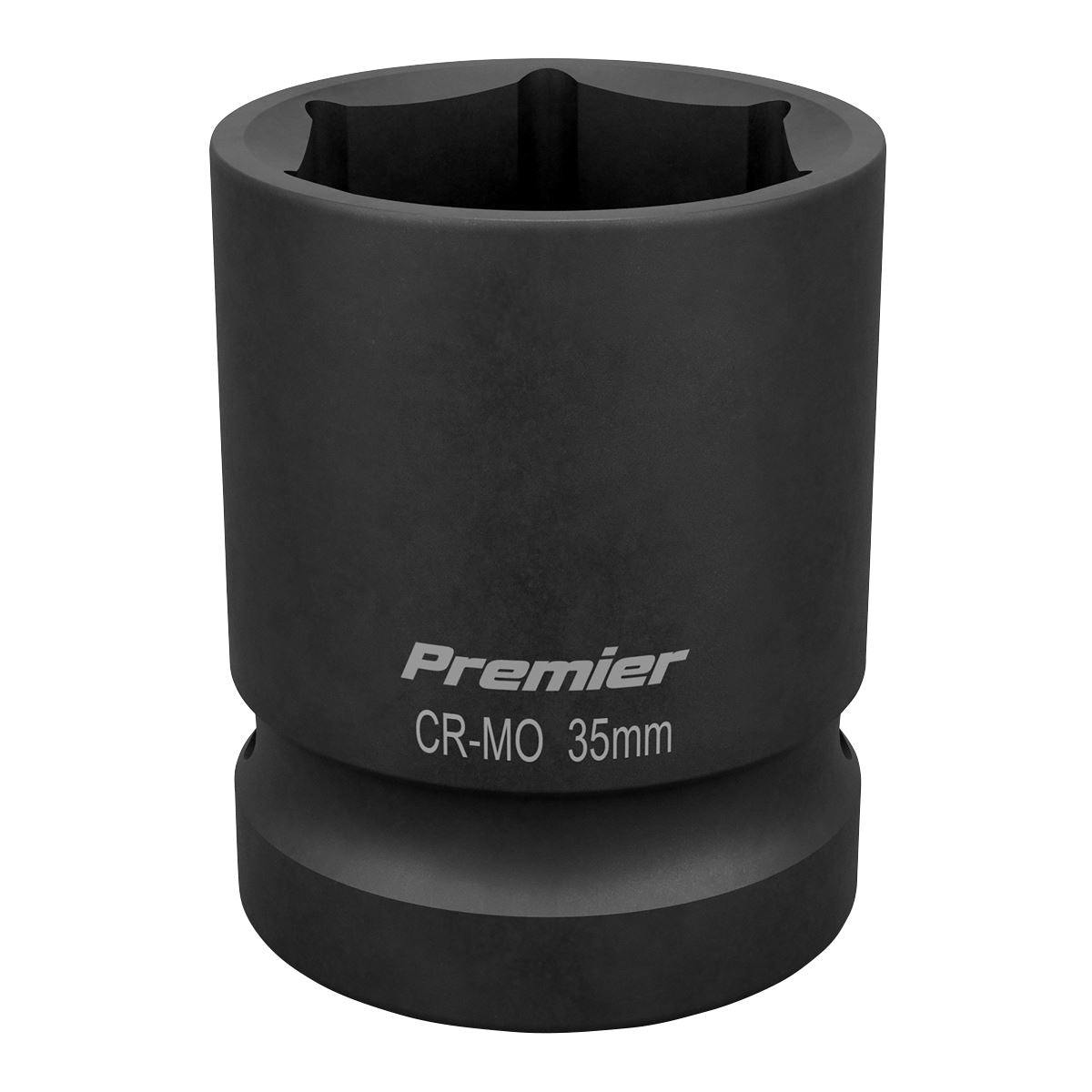 Sealey 35mm Impact Socket Standard Lenth 1"Sq Drive Single Hex Black IS135