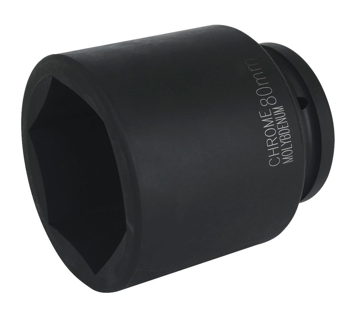 Sealey 80mm Deep Impact Socket 1"Sq Drive Single Hex WallDrive IS180D