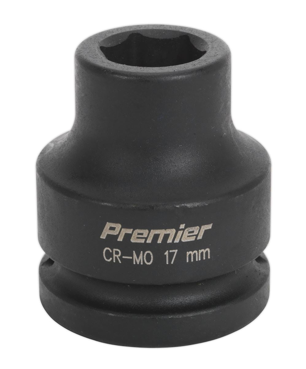Sealey 17mm 3/4"Sq Drive Metric Impact Socket WallDrive Hexagon 6 Point IS3417