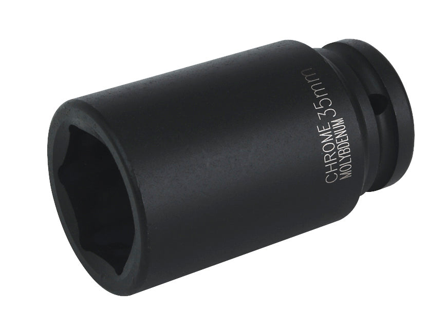 Sealey 35mm 3/4" Drive Deep Metric Impact Socket Hexagon 6 Point Black IS3435D