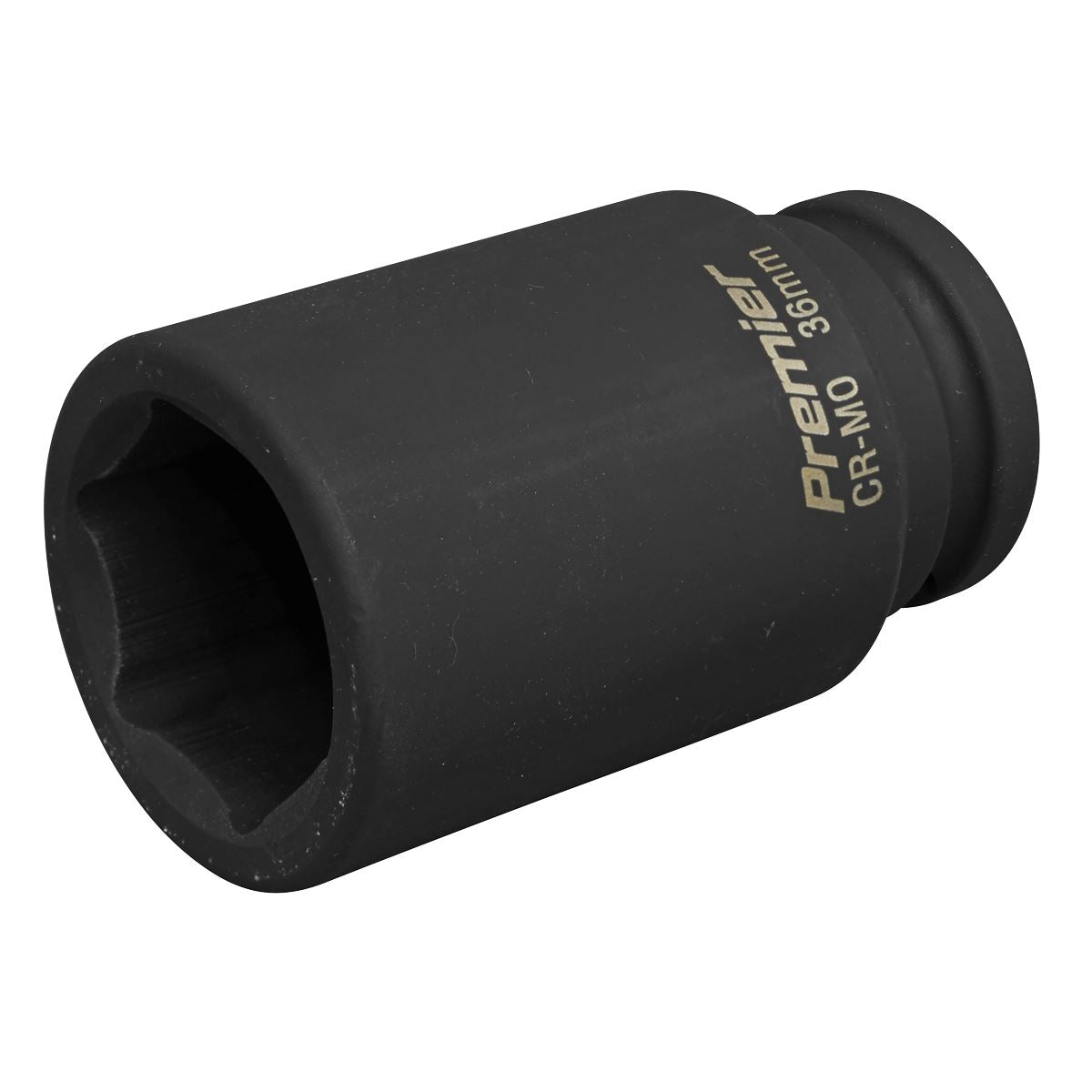 Sealey 36mm 3/4" Drive Deep Metric Impact Socket Hexagon 6 Point Black IS3436D