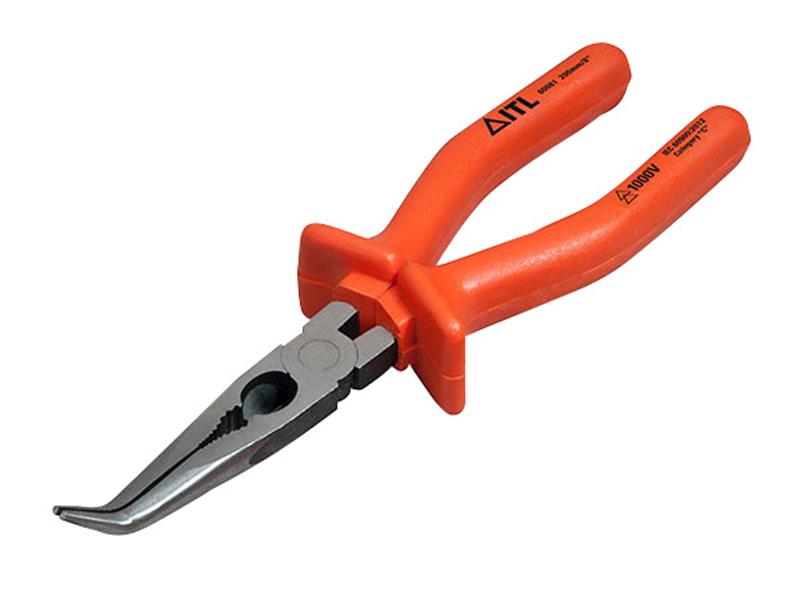 ITL Insulated Bent Nose Pliers 200mm 8in Tapered Bent Jaw ITL00081