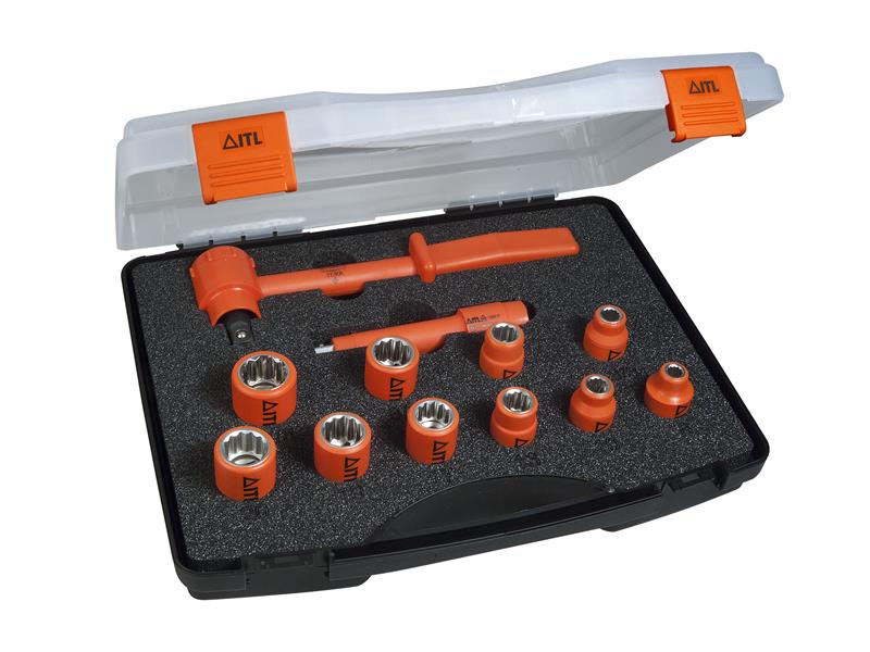 ITL Insulated Metric Imperial Socket Set 12pc 1/2in Drive Standard ITL03100