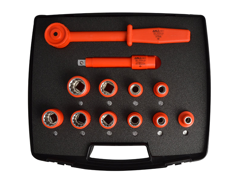 ITL Insulated Metric Imperial Socket Set 12pc 1/2in Drive Standard ITL03100
