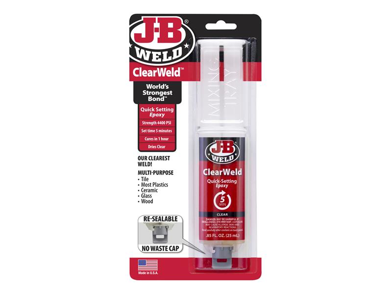 J-B Weld ClearWeld Epoxy Syringe 25ml JBW50112UK