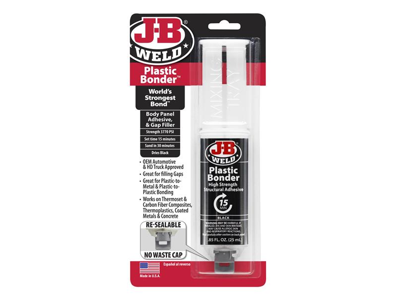 J-B Weld PlasticBonder Syringe Black 25ml JBW50139UK