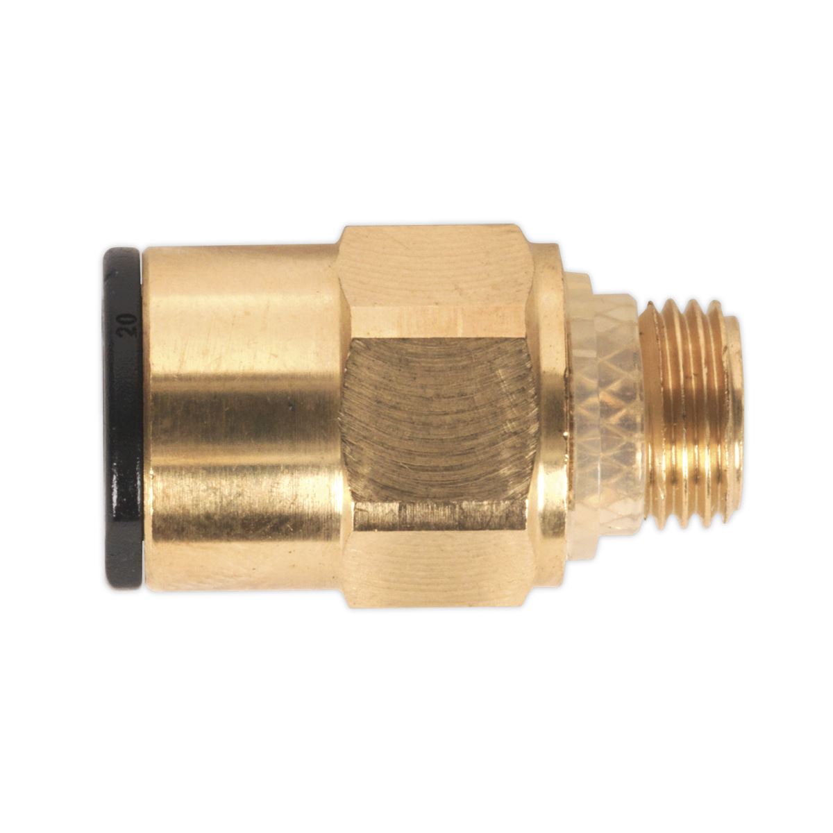 Sealey Brass SuperThread Straight Adaptor 8mm x 1/8"BSP 2Pc Speedfit JGBC818