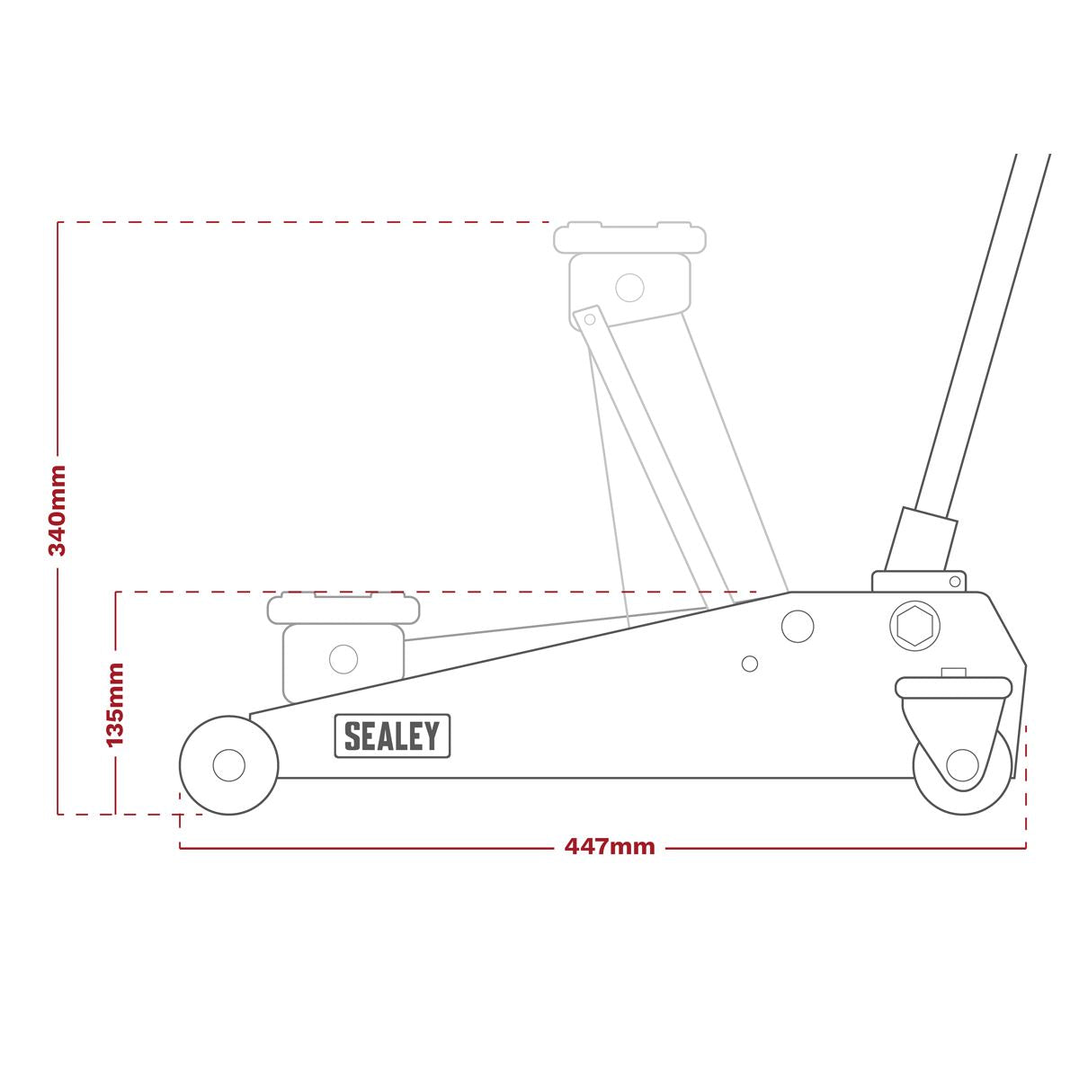 Sealey Lifting Kit 5pc 2 Tonne (Inc Jack, Axle Stands, Creeper, Chocks & Wrench) JKIT01