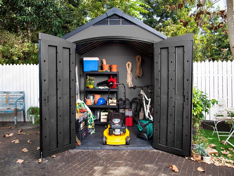 Keter Premier Shed Grey 7.5 x 7ft Capacity 304 cu ft Entry Width142cm KET249198