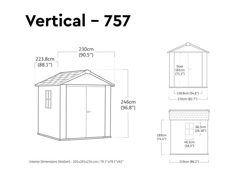 Keter Newton Shed Brown 7.5 x 7ft Capacity 303.7 cu ft Entry 139cm KET250086