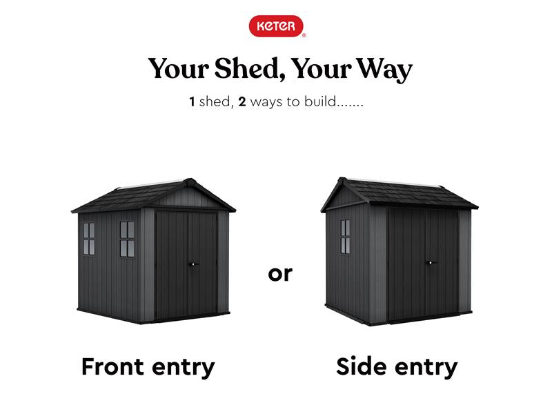 Keter Newton Shed Brown 7.5 x 9ft Capacity 395.5243 cu ft Entry 140cm KET250087