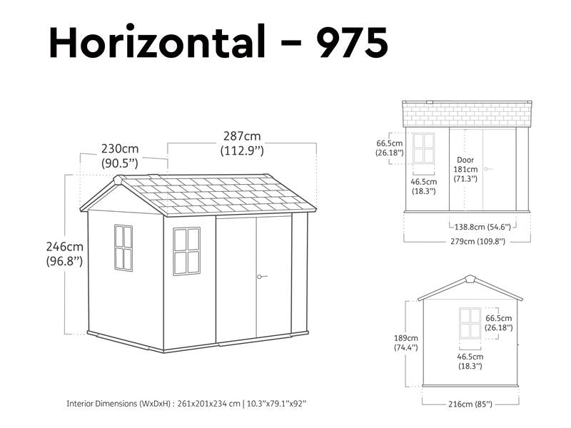 Keter Newton Shed Brown 7.5 x 9ft Capacity 395.5243 cu ft Entry 140cm KET250087