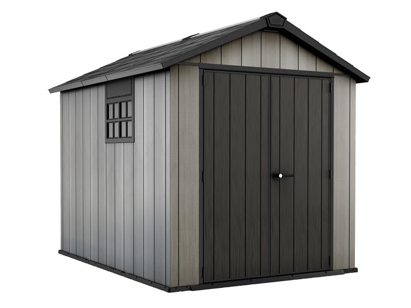 Keter Oakland Shed Grey 7.5 x 9ft Entry 138.8cm 7-10 Days Delivery KET255642
